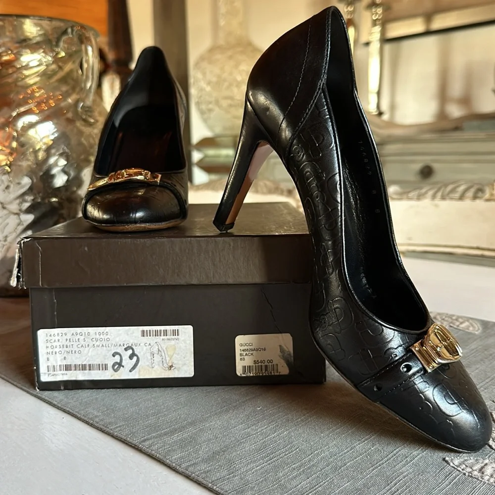 Gucci - Black Calf Leather Pumps - Picture 10 of 10